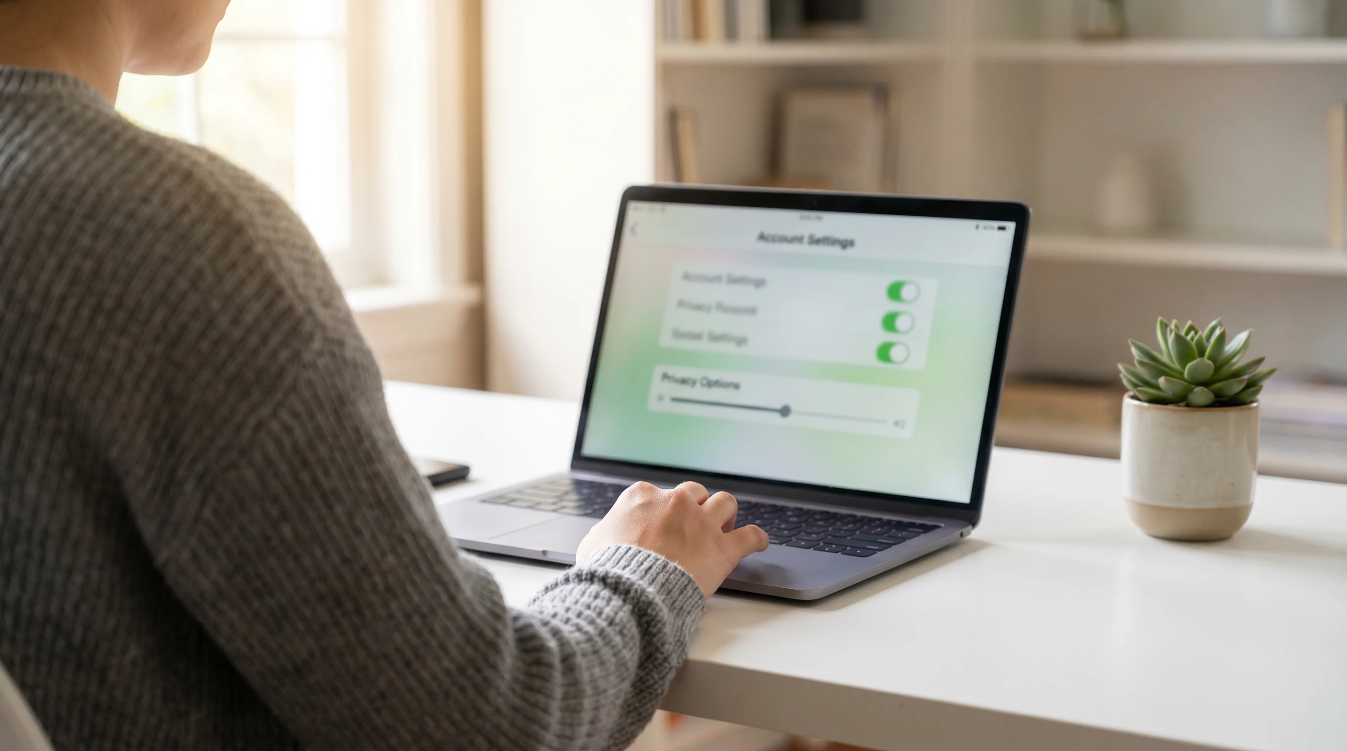 Person setting a deposit limit on a betting account displayed on a laptop screen