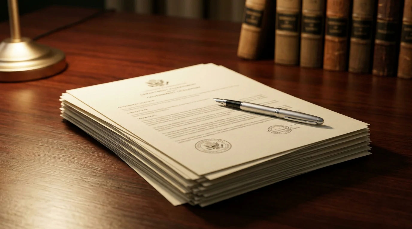 Close-up of an official UK Gambling Commission document on a desk with a pen